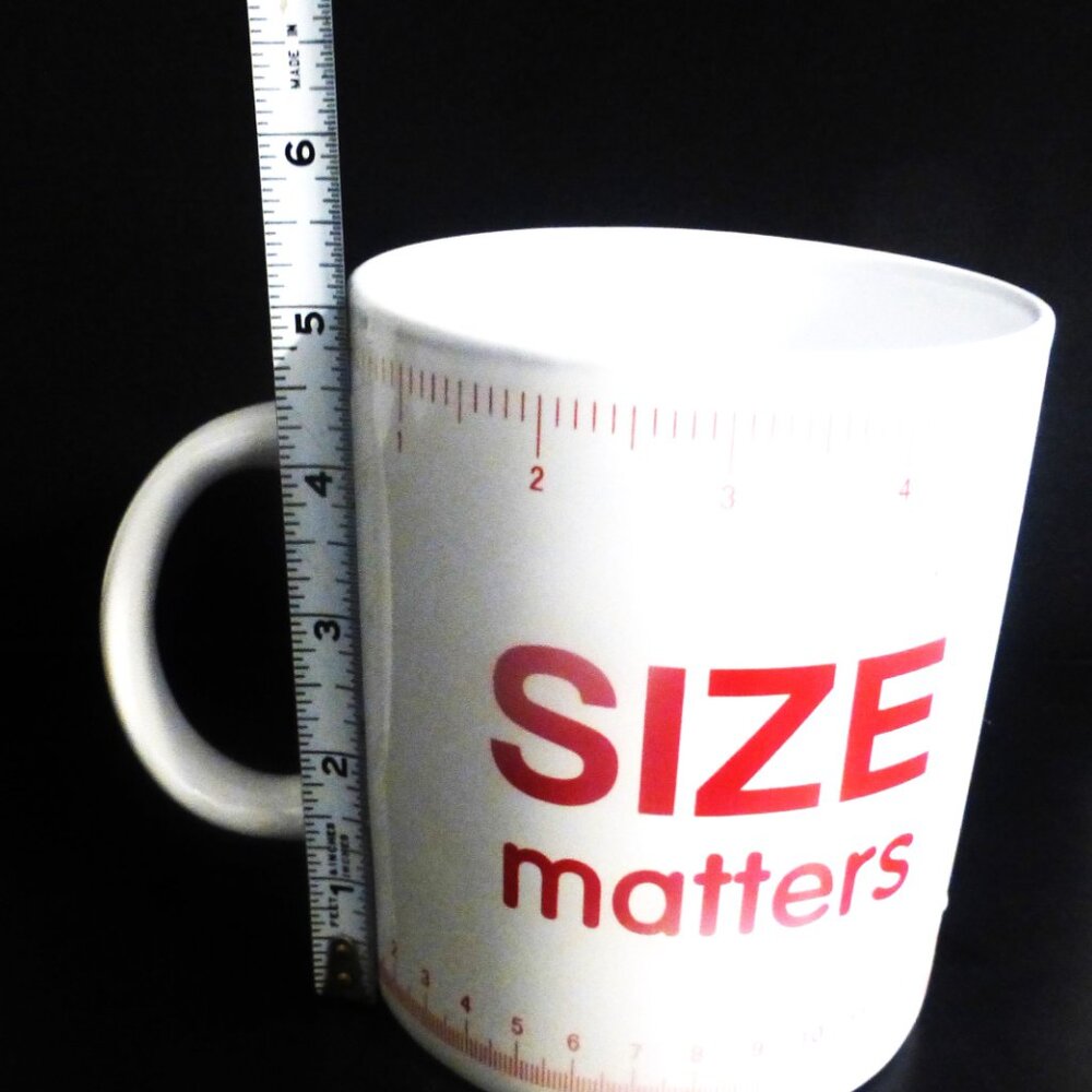 5" HUGE Coffee Mug SIZE MATTERS Ruler Teacher Math Science Coffee Cup Java